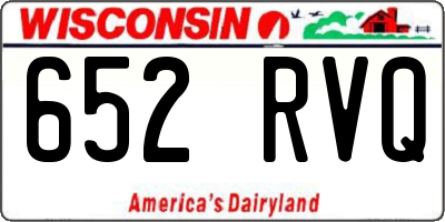 WI license plate 652RVQ