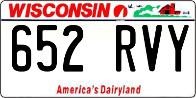 WI license plate 652RVY