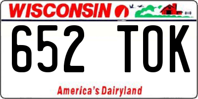 WI license plate 652TOK