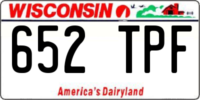 WI license plate 652TPF