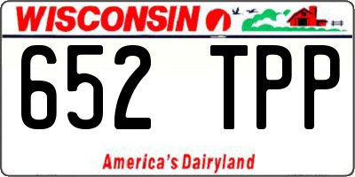 WI license plate 652TPP