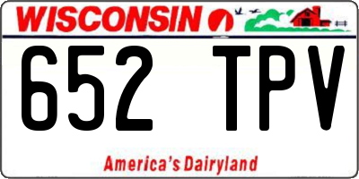 WI license plate 652TPV