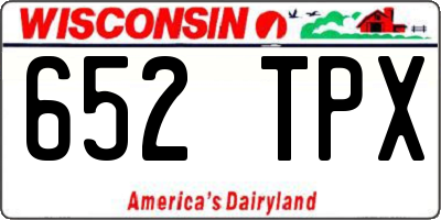 WI license plate 652TPX