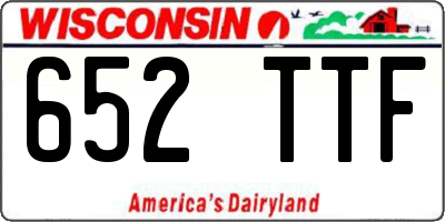 WI license plate 652TTF