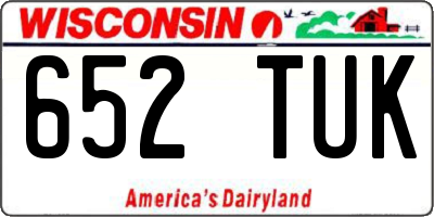 WI license plate 652TUK