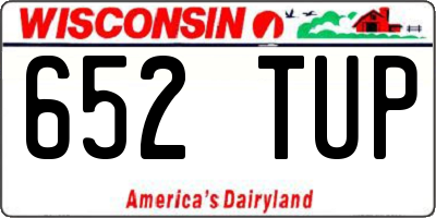 WI license plate 652TUP