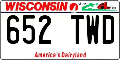 WI license plate 652TWD
