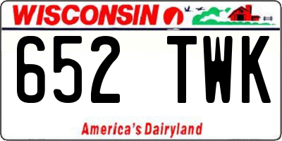 WI license plate 652TWK
