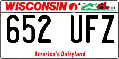 WI license plate 652UFZ