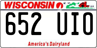 WI license plate 652UIO