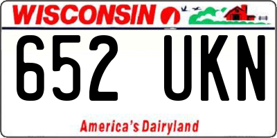 WI license plate 652UKN