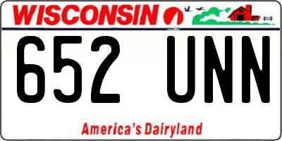 WI license plate 652UNN