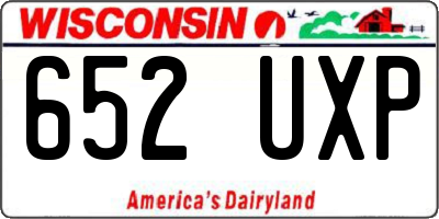 WI license plate 652UXP