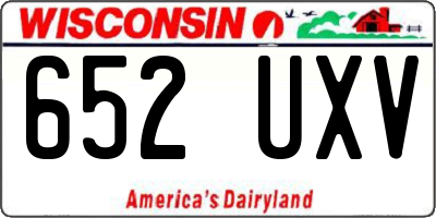 WI license plate 652UXV
