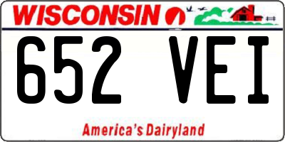 WI license plate 652VEI
