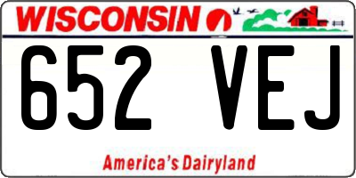 WI license plate 652VEJ