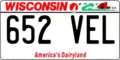 WI license plate 652VEL