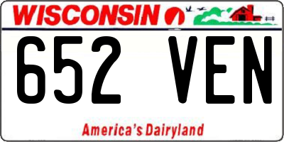 WI license plate 652VEN