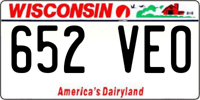 WI license plate 652VEO