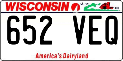 WI license plate 652VEQ