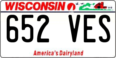WI license plate 652VES