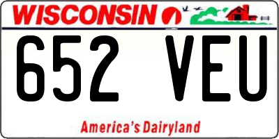 WI license plate 652VEU