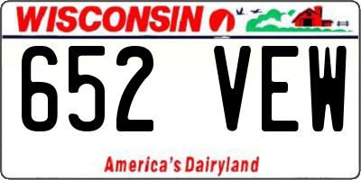 WI license plate 652VEW