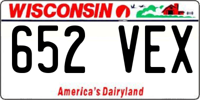 WI license plate 652VEX