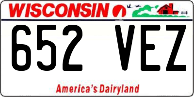 WI license plate 652VEZ