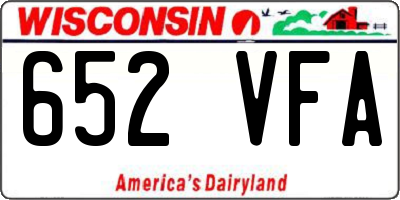 WI license plate 652VFA