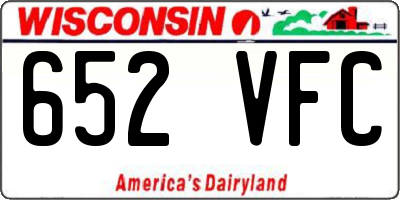 WI license plate 652VFC