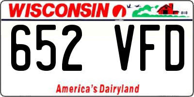 WI license plate 652VFD