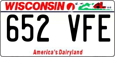 WI license plate 652VFE
