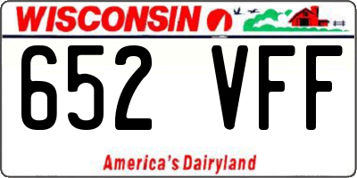 WI license plate 652VFF