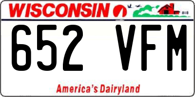 WI license plate 652VFM