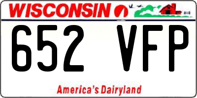 WI license plate 652VFP