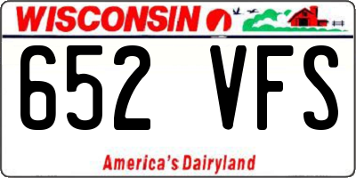 WI license plate 652VFS