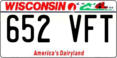 WI license plate 652VFT