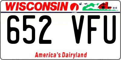 WI license plate 652VFU