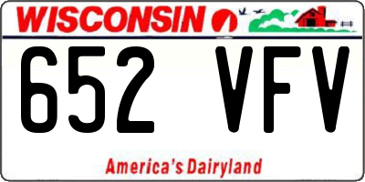 WI license plate 652VFV