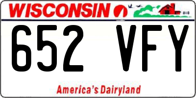 WI license plate 652VFY