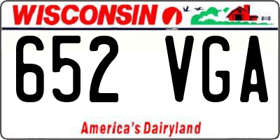 WI license plate 652VGA