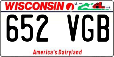 WI license plate 652VGB