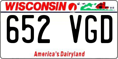 WI license plate 652VGD