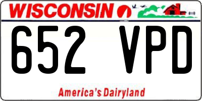 WI license plate 652VPD