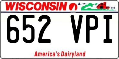 WI license plate 652VPI