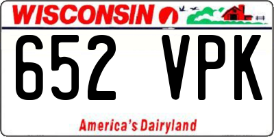 WI license plate 652VPK