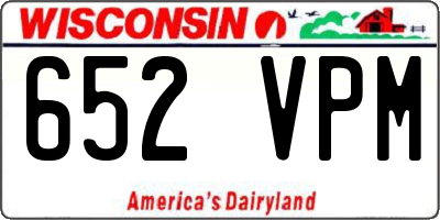 WI license plate 652VPM