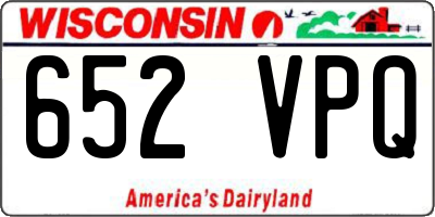 WI license plate 652VPQ