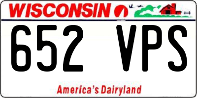 WI license plate 652VPS
